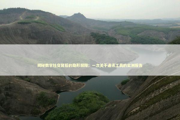 揭秘数字社交背后的隐形屏障：一次关于通讯工具的实测报告 IT技术